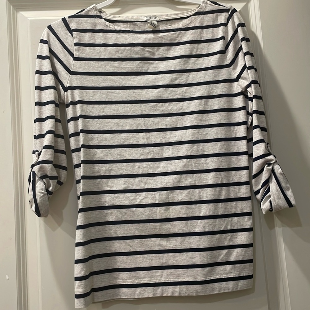 Forever 21 striped top quarter length
